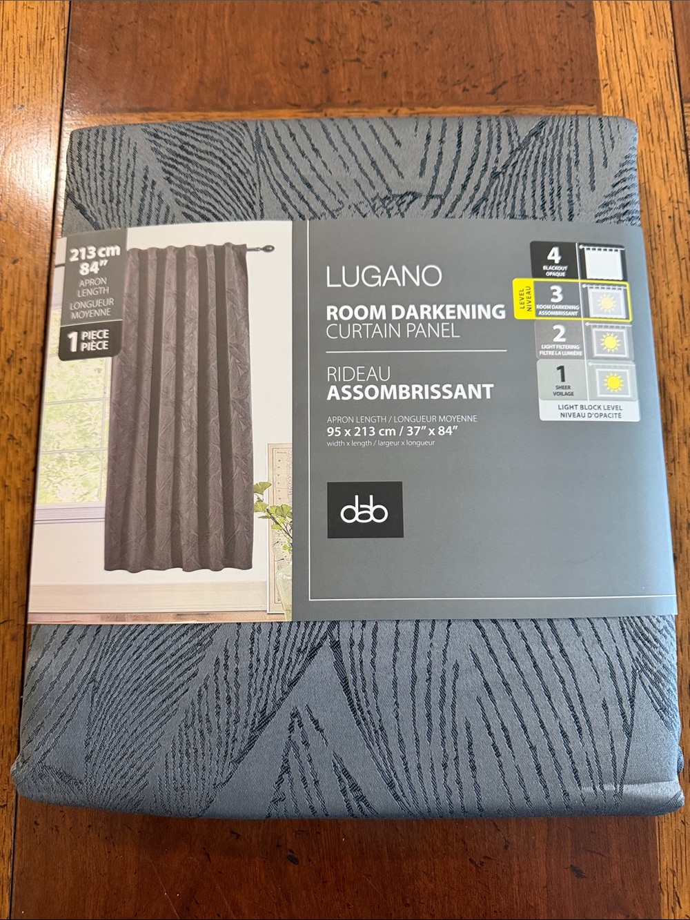 Lugano Gray Room Darkening Curtain Panel by